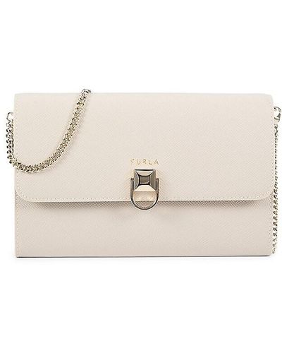 Furla Logo Leather Wallet On Chain - Pink
