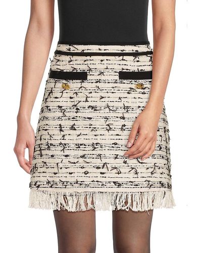 Giambattista Valli Textured Fringe Mini Skirt - Black