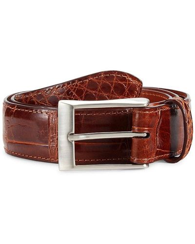 Saks Fifth Avenue Genuine Alligator Leather Lined Belt - Brown