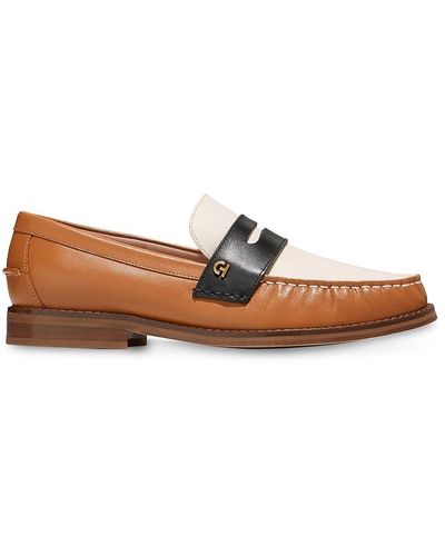 Cole Haan Lux Pinch Colorblocked Penny Loafers - Brown