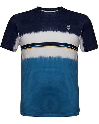 K-swiss Surge Striped Short Sleeve T Shirt - Blue