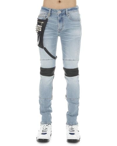 Cult Of Individuality Punk Harness Biker Jeans - Blue