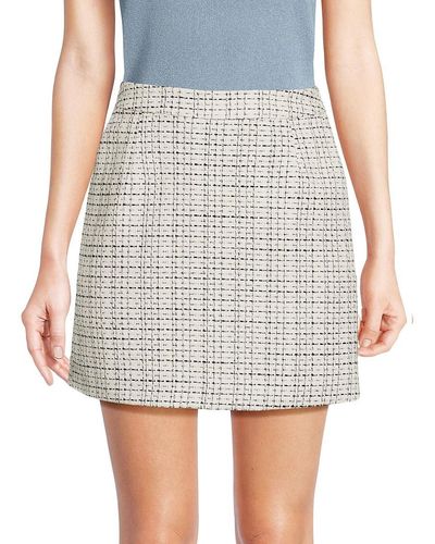 French Connection Effie Boucle Mini A Line Skirt - White