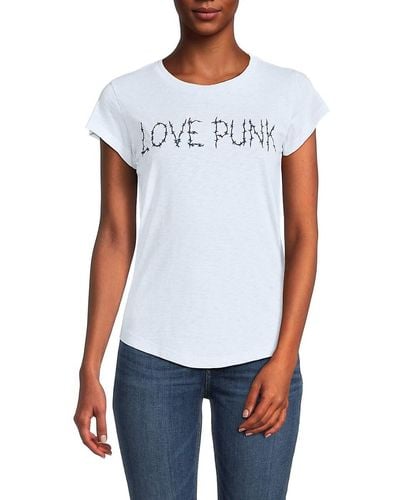 Zadig & Voltaire Skinny Stitch Love Punk T Shirt - White