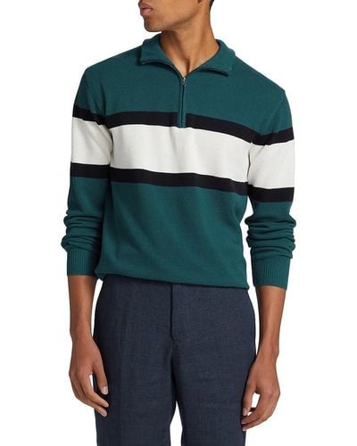 Saks Fifth Avenue Rugby Striped Sweater - Blue