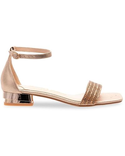 Lady Couture Doris Rhinestone Embellished Sandals - Metallic