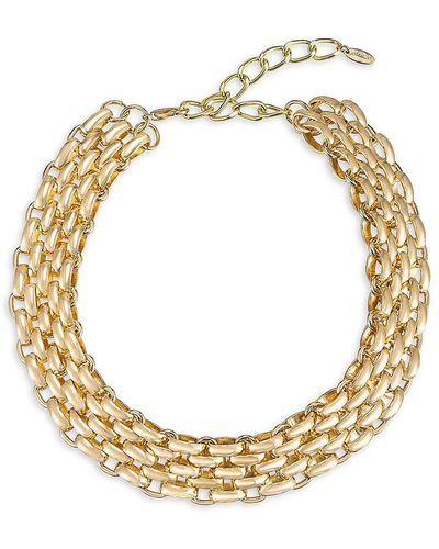 Ettika Goldtone Steel Mesh Chain Necklace - Metallic