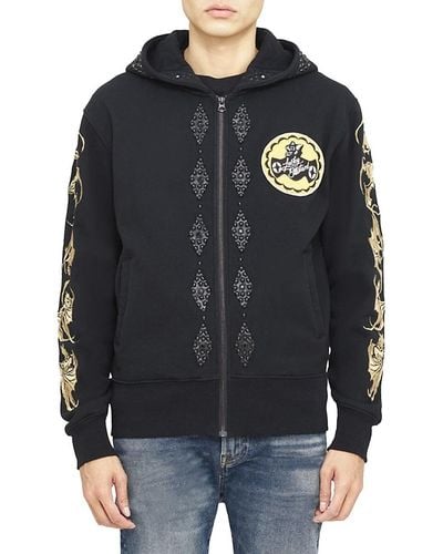 Cult Of Individuality Embroidered Zip Hoodie - Black