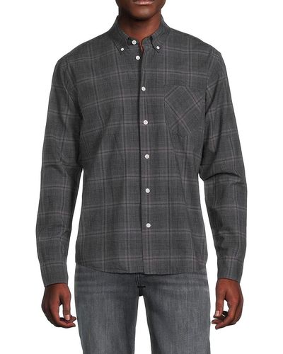 Billy Reid Tuscumbia Standard Fit Checked Shirt - Grey