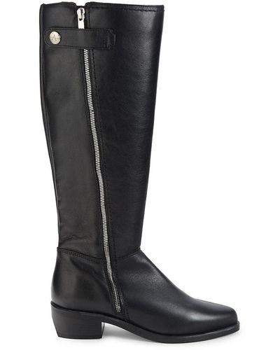 Aquatalia Geovanna Leather Knee High Boots - Black