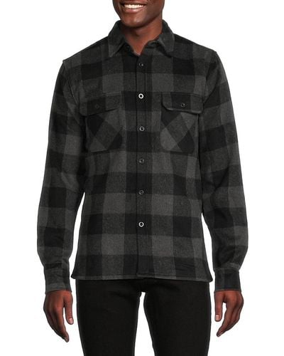 Reason 'Scarface Checked Flannel Button Down Shirt - Black
