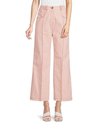 Giambattista Valli Solid Flat Front Trousers - Pink