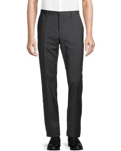 Buy Men Grey Solid Regular Fit Trousers Online - 201074 | Peter England