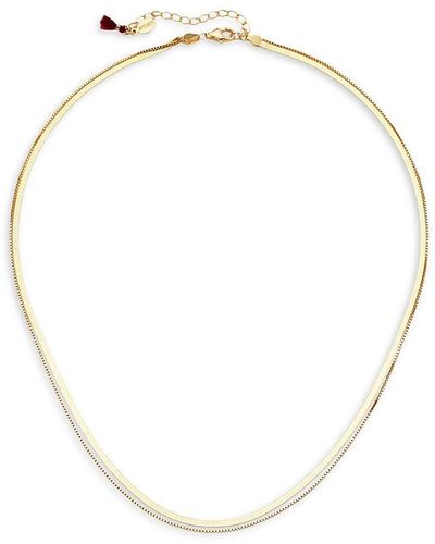 Shashi Ohana 14k Yellow Gold Vermeil Double Chain Necklace - White