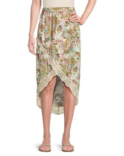 Zadig & Voltaire Jeudie Yoko Floral High Low Skirt - Multicolor