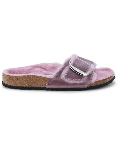 Birkenstock Madrid Shearling Lined Sandals - Purple
