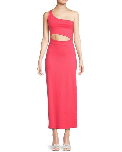 Susana Monaco One Shoulder Cutout Midaxi Sheath Dress - Pink