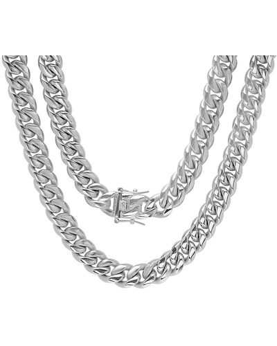 Anthony Jacobs 18K Goldplated Stainless Steel Miami Cuban Chain Necklace/30" - Metallic