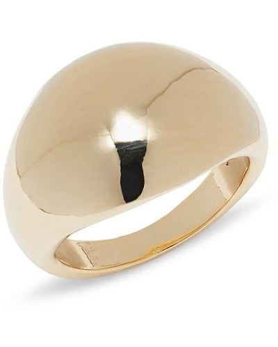 Shashi Giovanna 14k Goldplated Signet Ring - White