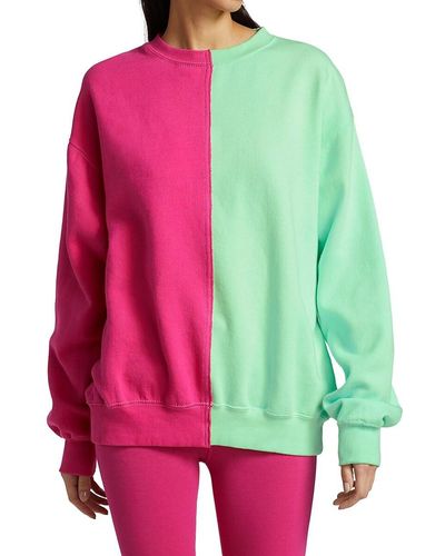 LA DETRESSE Half Half Sweatshirt - Pink