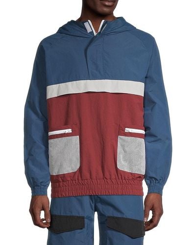 American Stitch Colorblock Windbreaker Jacket - Blue