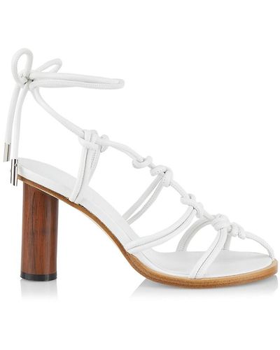 A.W.A.K.E. MODE Rovena Knotted Leather Sandals - White