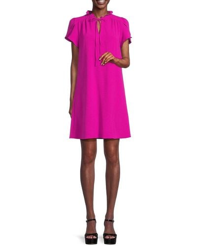 DKNY Mockneck Envelope Sleeve Mini Dress - Pink