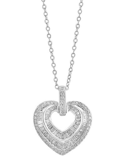 Effy 14K & 0.58 Tcw Diamond Heart Pendant Necklace - White