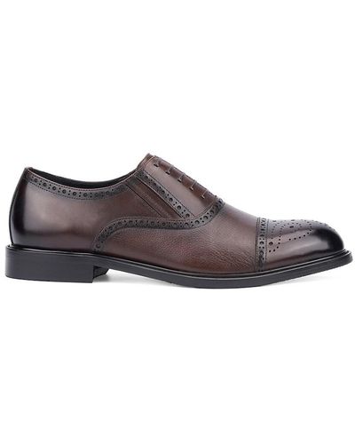 Vintage Foundry Cosmio Leather Oxford Shoes - Brown