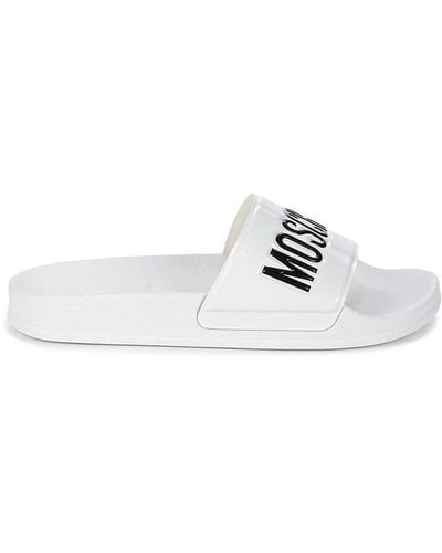 Moschino Logo Slides - White