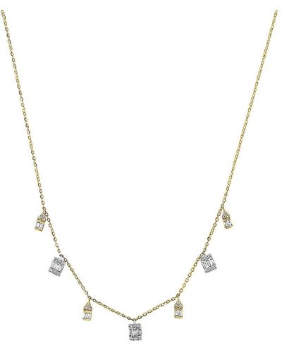 Effy 14k Two Tone Gold & 0.35 Tcw Diamond Charm Necklace/17.75" - Metallic