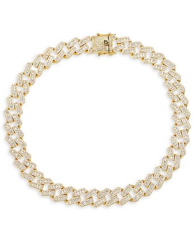 Eye Candy LA Luxe Mirri 18k Goldplated & Cubic Zirconia Cuban Link Collar Necklace - Metallic
