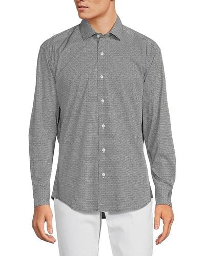 Bertigo Geometric Print Shirt - Grey