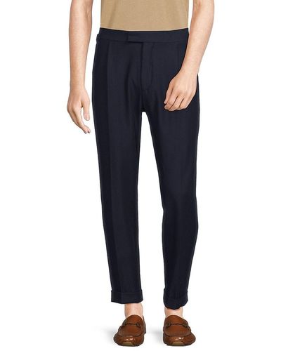 Reiss Solid Pleated Trousers - Blue
