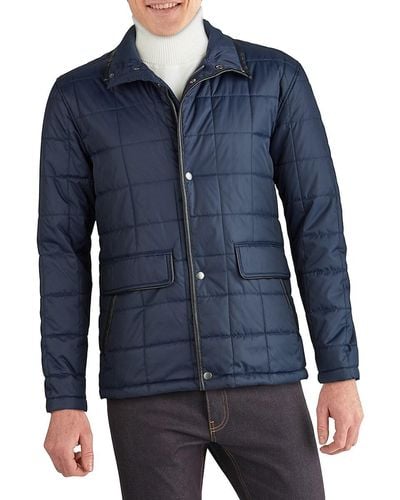Cole Haan Insulated Box Quilt Jacket - Blue