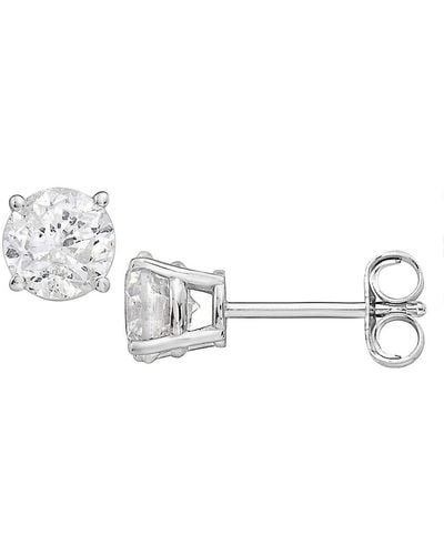 Effy 14k White Gold & 1.18 Tcw Diamond Stud Earrings - Metallic