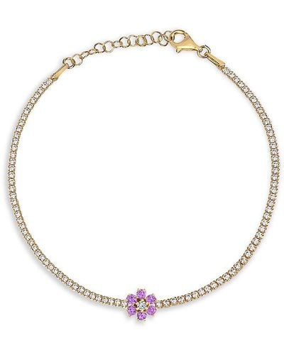 Gabi Rielle Colour Forward 14K Vermeil, Pave & Crystal Floral Tennis Bracelet - Metallic