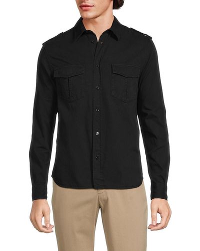 The Kooples 'Solid Shoulder Tab Shirt - Black