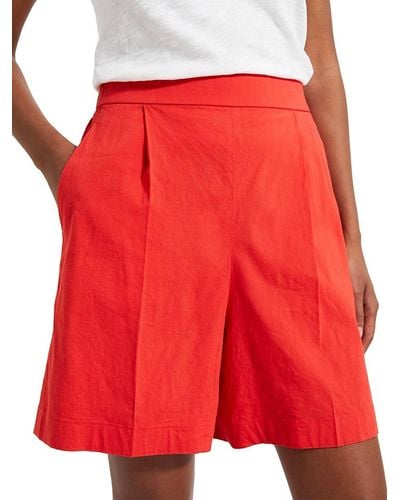 Theory Pleated Wide Leg Shorts - Red