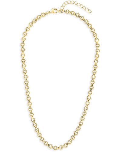 Sterling Forever Parker 16" Textured Chain Necklace - Metallic
