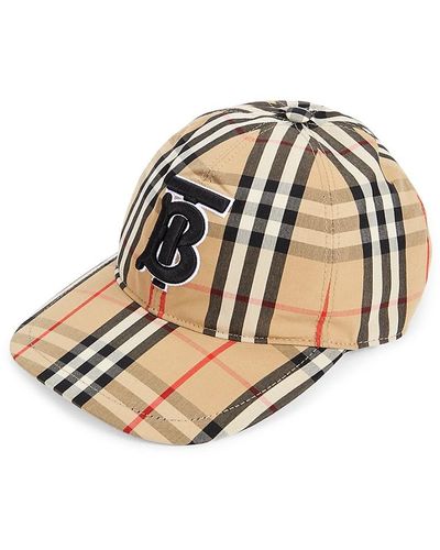 Burberry Plaid Baseball Cap - Natural