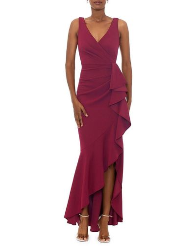 Betsy & adam beaded bodice hi low ball gown top
