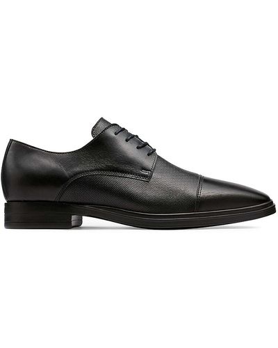 Karl Lagerfeld Cap Toe Leather Oxford Shoes - Black
