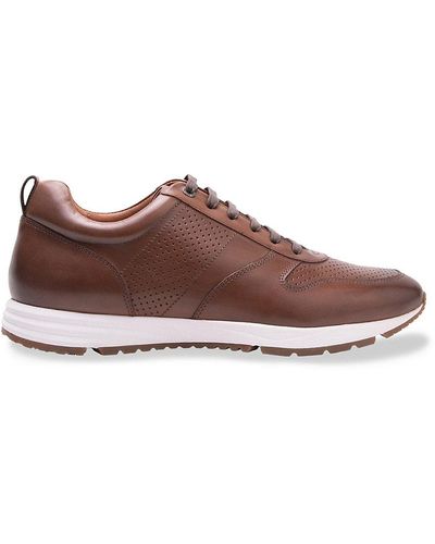 Gordon Rush Connor Leather Perforated Trainers - Brown