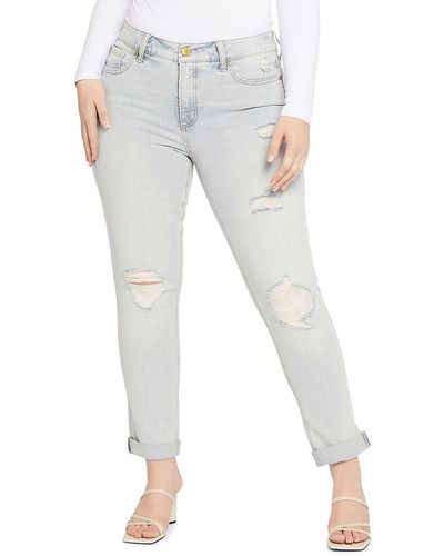Seven7 Weekend High Rise Slim Ankle Jeans - Grey