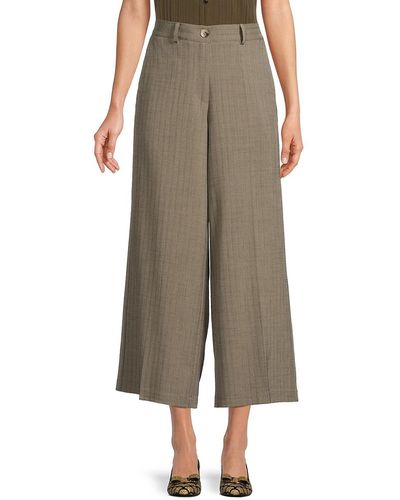 Adrianna Papell Cropped Wide Leg Trousers - Green
