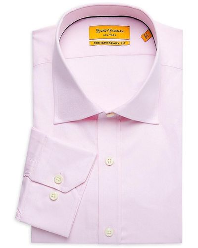Hickey Freeman Contemporary Fit Textured Dress Shirt - Pink