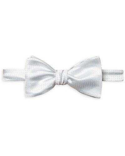 Eton Pin Dot Silk Pre Tied Bow Tie - White