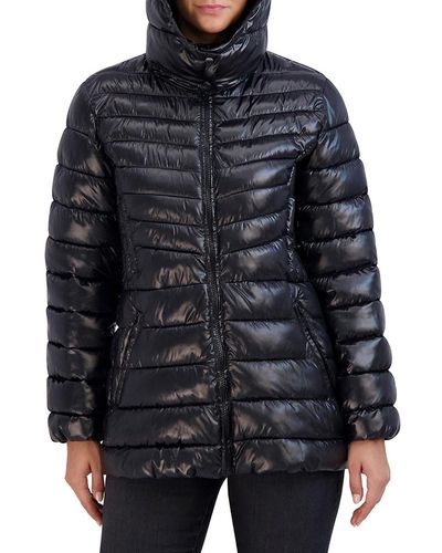 Cole Haan Signature Hooded Puffer Jacket - Black