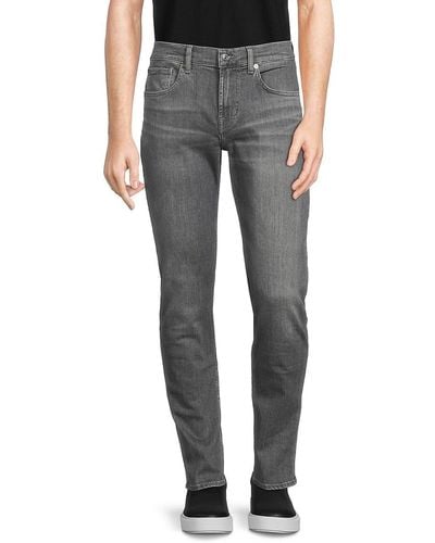 7 For All Mankind Mid Rise Slim Tapered Jeans - Gray